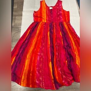 [L]Vintage Sentiments Red Button Sleeveless Maxi Dress